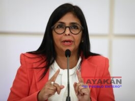 En la imagen, la vicepresidenta de Venezuela, Delcy Rodríguez. EFE/Rayner Peña/Archivo