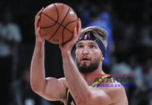 119-99. Domantas Sabonis define triunfo de los Pacers El ala-pívot lituano Domantas Sabonis de los Pacers de Indiana. EFE/EPA/DIVYAKANT SOLANKI/Archivo