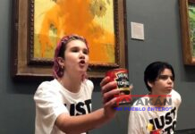 Dos activistas lanzan sopa contra los Girasoles de Van Gogh en Londres