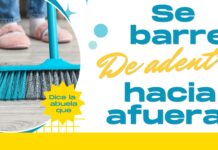 Se barre de adentro hacia afuera