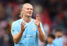 Haaland firma hasta el 2034 con el Manchester City El Manchester City ha ampliado el contrato del delantero Erling Haaland, de 24 años, por diez temporadas, con lo que el internacional noruego queda ligado al equipo inglés hasta 2034. EFE/EPA/ASH ALLEN