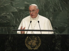El papa Francisco en la Asamblea General de las Naciones Unidas en Nueva York en 2015. EFE/Justin Lane