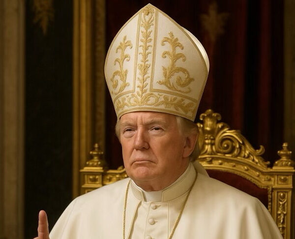 Imagen hecha con inteligencia artificial (IA) tomada de la cuenta oficial de la red social Truth Social @realDonaldTrump que muestra al presidente de Estados Unidos, Donald Trump, vestido de papa. EFE/ @realDonaldTrump