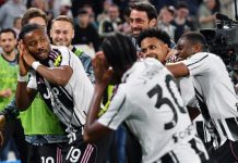 El Juventus acelera a Liga de Campeones El jugador del Juventus Khephren Thuram (I) celebra con sus compañeros el 2-0 durante el partido de la Serie A que han jugado Juventus FC y Bologna FC en Turin, Italia. EFE/EPA/ALESSANDRO DI MARCO