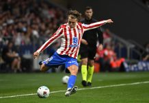 Pablo Barrios se lesiona otra vez. El centrocampista del Atlético de Madrid Pablo Barrios durante el partido de la jornada 32 de LaLiga entre Atlético de Madrid y Athletic Club Bilbao, este sábado en el estadio Riyadh Air Metropolitano de Madrid. EFE/ Fernando Villar