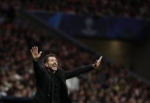 Simeone va por La Copa de Europa El entrenador del Atlético de Madrid Diego Simeone durante el partido de vuelta de cuartos de final de Liga de Campeones de su equipo contra el Barcelona disputan este martes en el estadio Metropolitano, en Madrid. EFE/Sergio Pérez