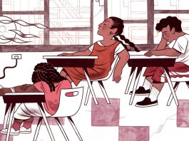 Demasiado calor, mala ventilación y abandono: Cómo los estudiantes del East Ward de Newark aprenden en edificios con décadas de deterioro Los edificios escolares en el East Ward de Newark tienen, en promedio, un siglo de antigüedad y la infraestructura necesita reparaciones. Pero la falta de terrenos, el financiamiento estatal y las preocupaciones ambientales tienen soluciones complicadas. (Michelle Perez para Chalkbeat)