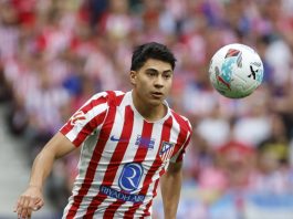 Fotografía de archivo del centrocampista del Atlético de Madrid Obed Vargas durante un encuentro en el Estadio Metropolitano de Madrid. EFE/ Mariscal
