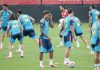España y las eliminatorias Jugadores de España entrenan en Chattanooga. EFE/ Lavandeira Jr