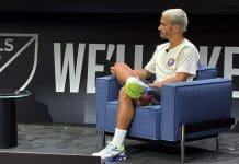 Antoine Griezmann refuerza a la MLS El futbolista francés Antoine Griezmann habla durante un panel organizado por la Major League Soccer (MLS) este jueves, en Nueva York (Estados Unidos). EFE/ Jan Téllez Asensio