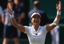 Alexandra de Filipinas Campeona de Tenis. La filipina Alexandra Eala celebra la victoria ante la polaca Iga Swiatek en tercera ronda de Wimbledon en, Londres, Reino Unido. EFE/EPA/NEIL HALL