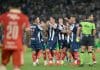 Monterrey en la cima del Torneo Mexicano. Jugadores de Monterrey celebran este sábado la goleada sobre Juárez por 6-1 que ha encumbrado a Monterrey al liderato del torneo Apertura mexicano. EFE/ Miguel Sierra