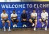 Kevin Lomónaco entra al Elche El director general del Elche CF, Pedro Lucio Schinocca (c), posa junto a los nuevos jugadores del equipo, Ezequiel Ponce, Lemar, Rubén Sánchez y Kevin Joel Lomónaco, este miércoles, en Elche (Alicante). EFE/ Pablo Miranzo