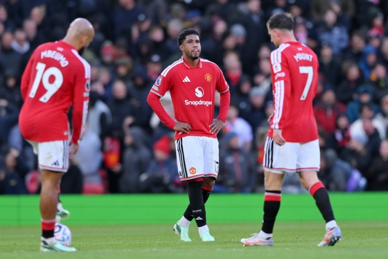 Jugadores del United durante el partido de la Premier League que han jugado Manchester United FC y AFC Bournemouth, en Manchester, Reino Unido. EFE/EPA/GARY OAKLEY