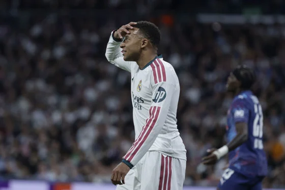 El delantero del Real Madrid Kylian Mbappé. EFE/Juanjo Martín